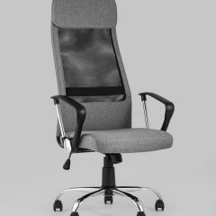 Компьютерное кресло TopChairs Bonus офисное серое в обивке из текстиля и сетки, механизм качания Top Gun | фото 2