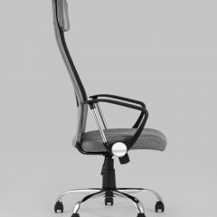 Компьютерное кресло TopChairs Bonus офисное серое в обивке из текстиля и сетки, механизм качания Top Gun | фото 4