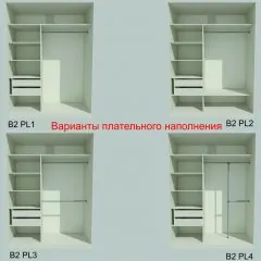 Шкаф-купе 1700 серии NEW CLASSIC K3+K3+B2+PL1 (2 ящика+1 штанга) профиль «Капучино» | фото 6
