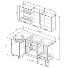 Кухонный гарнитур угловой Латте 1000*1800 (Стол. 38мм) | фото 2
