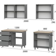 Кухонный гарнитур ДЕНВЕР (2000) Графит серый/Дуб Сонома | фото 2