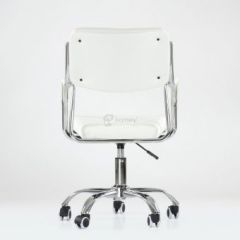 Кресло Barneo K-29 на колесиках (белая экокожа) | фото 3